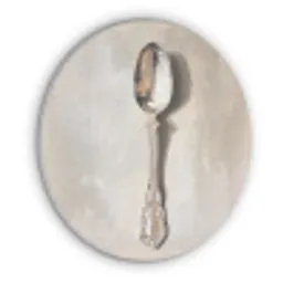 Lepel - Verf - Zilver Akoestische PET Vilt - Rond klein -3d