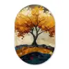 Boom - Natuur - Goud - Modern Wandcirkel Ovaal Forex klein -3d