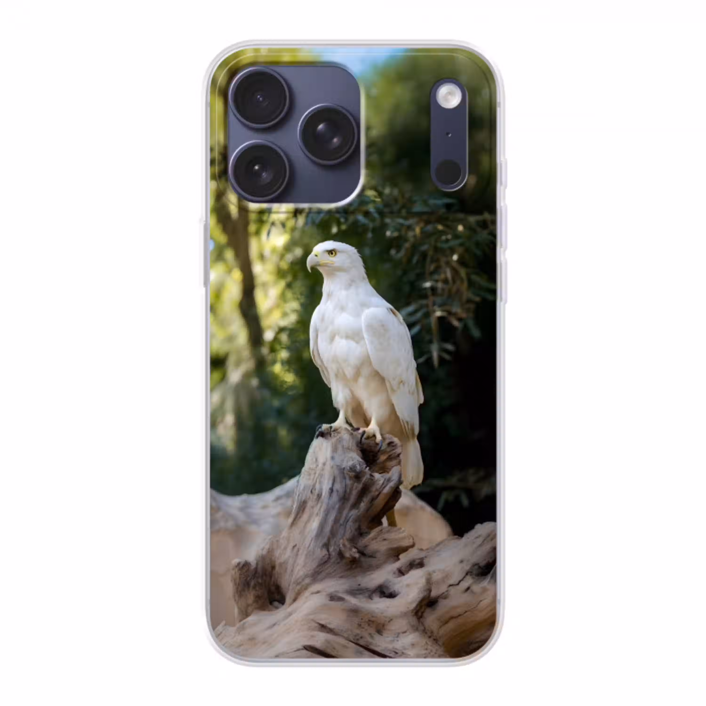 Arend - Hout - Wit - Planten Telefoonhoesje iPhone 17 Pro Max klein -3d