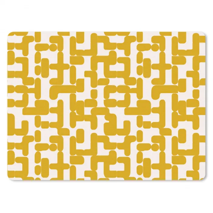 Geel - Beige - Patroon muismat rubber klein 262 -3d