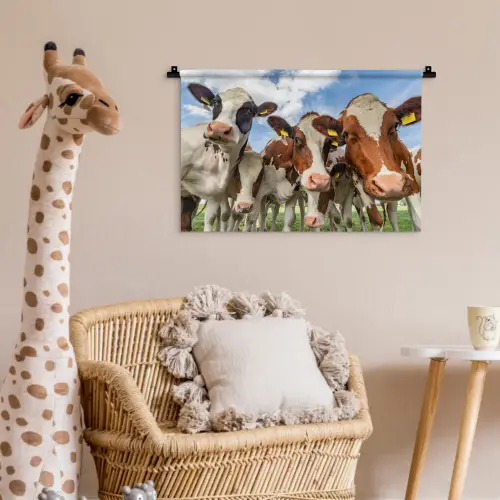 Koeien - Dieren - Weiland - Natuur Wandkleed katoen klein -wsfeer5_kind