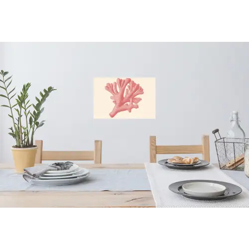 Koraal - Stipjes - Roze Muursticker klein -eettafel