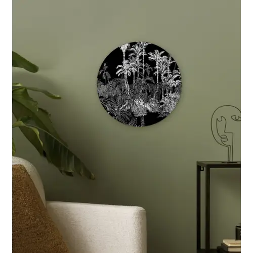 Bladeren -  Inductie beschermer - Bomen - Inductie mat - Jungle Wandcirkel kunststof plaat 5mm dik klein -sfeer3