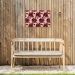 Bloemen - Retro - Rood Tuinposter op houten frame 2 cm dik klein 845 -sfeer4