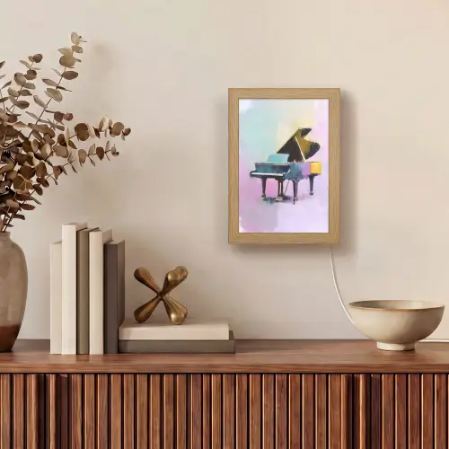 Piano - Pastel - Elegant - Dromerig Light Box met kabel (Tafellamp) klein -sfeer2