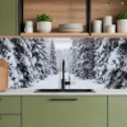 Bos - Winter - Sneeuw - Pad - Natuur keuken achterwand 2 middel -sfeer3