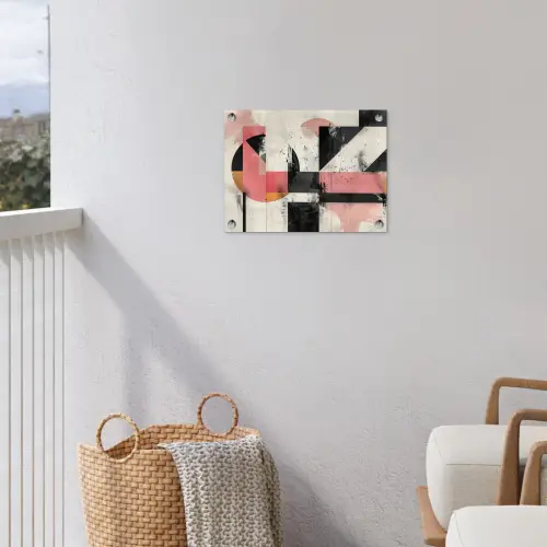 Roze - Abstract - Aesthetic - Modern - Vormen tuinposter los doek klein -sfeer8