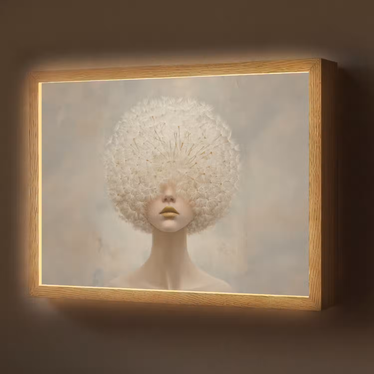Lightbox - Wandlamp - Dromerig - Beige - Paardenbloemzaadjes