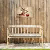 Kerst - Hert - Gewei - Kerstbal - Rendier Tuinposter op houten frame 2 cm dik klein -sfeer4