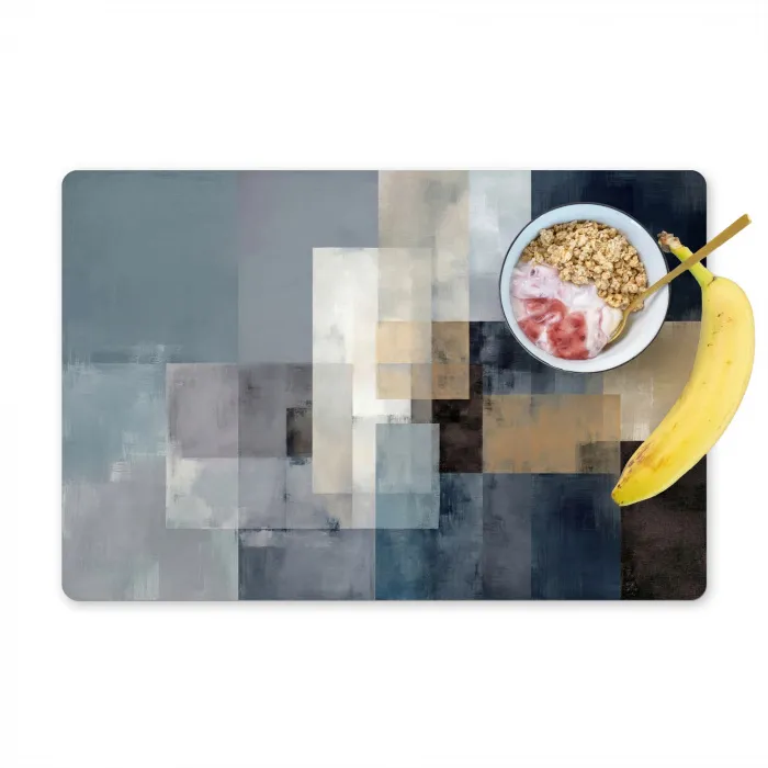 Rechthoeken - Abstract - Blauw Placemat vinyl groot -zzzproduct_Kitchenyeah-website