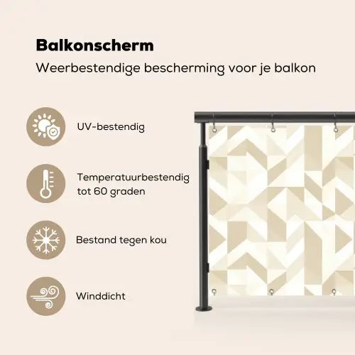 Modern - Abstract - Beige Balkonbeschermer Duitsland klein 596 -specs_NL