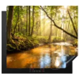 Bos - Beek - Zonlicht - Natuur - Groen Inductie beschermer vinyl 3mm middel -3d