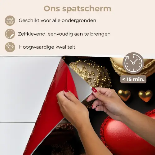 Macarons - Rood - Hart keuken achterwand spatscherm klein -spatscherm_NL