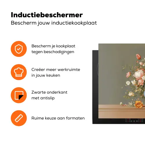 Neutral - Bloemen - Boeket - Vaas Inductie beschermer vinyl 3mm klein -zzzzzzz-td-ups