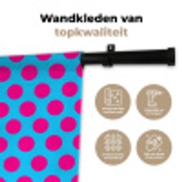 Stippen - Klassiek - Roze Wandkleed katoen klein 269 -sfeer2