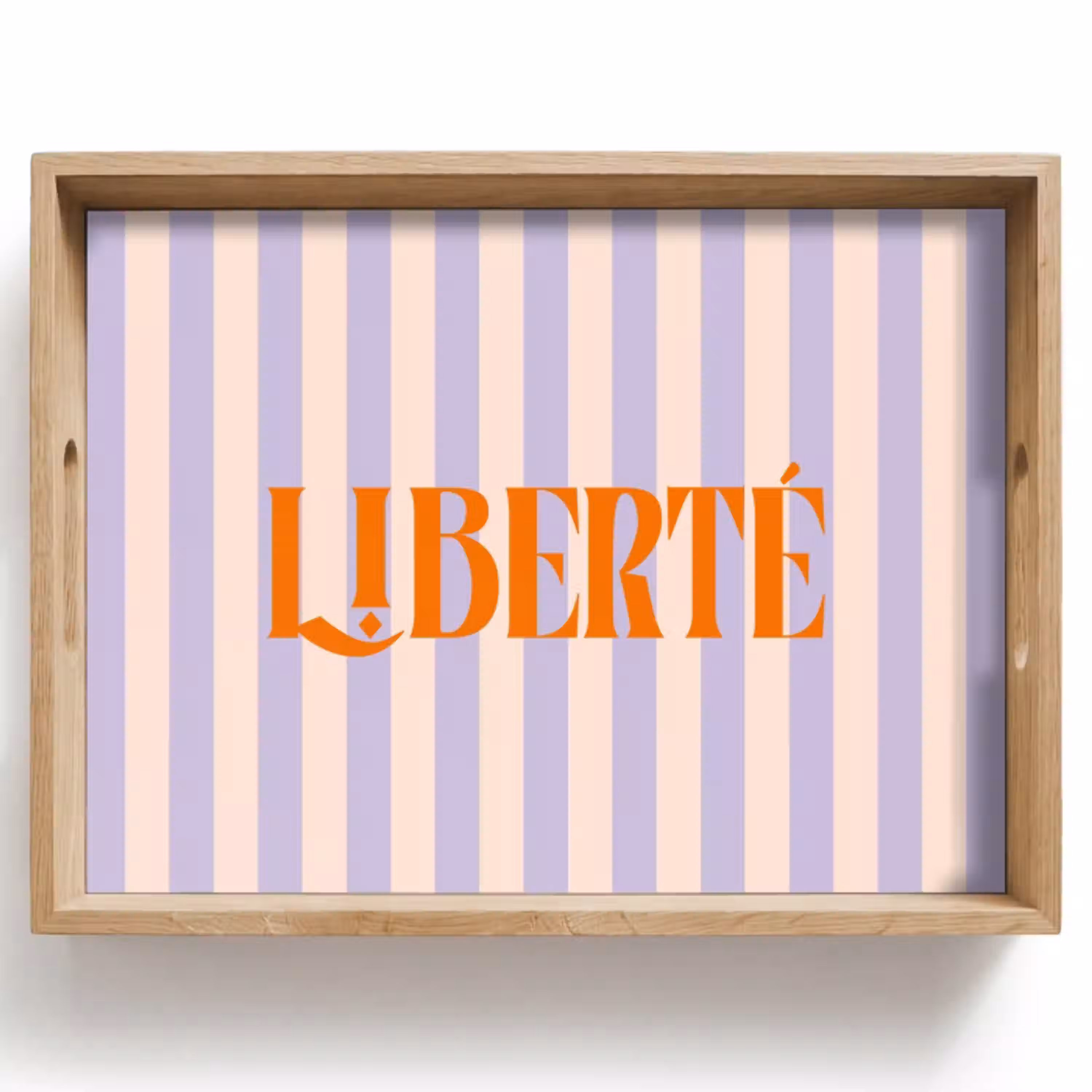 Lila - Oranje - Strepen - Liberté Dienblad Rechthoek middel -z3d_shopping
