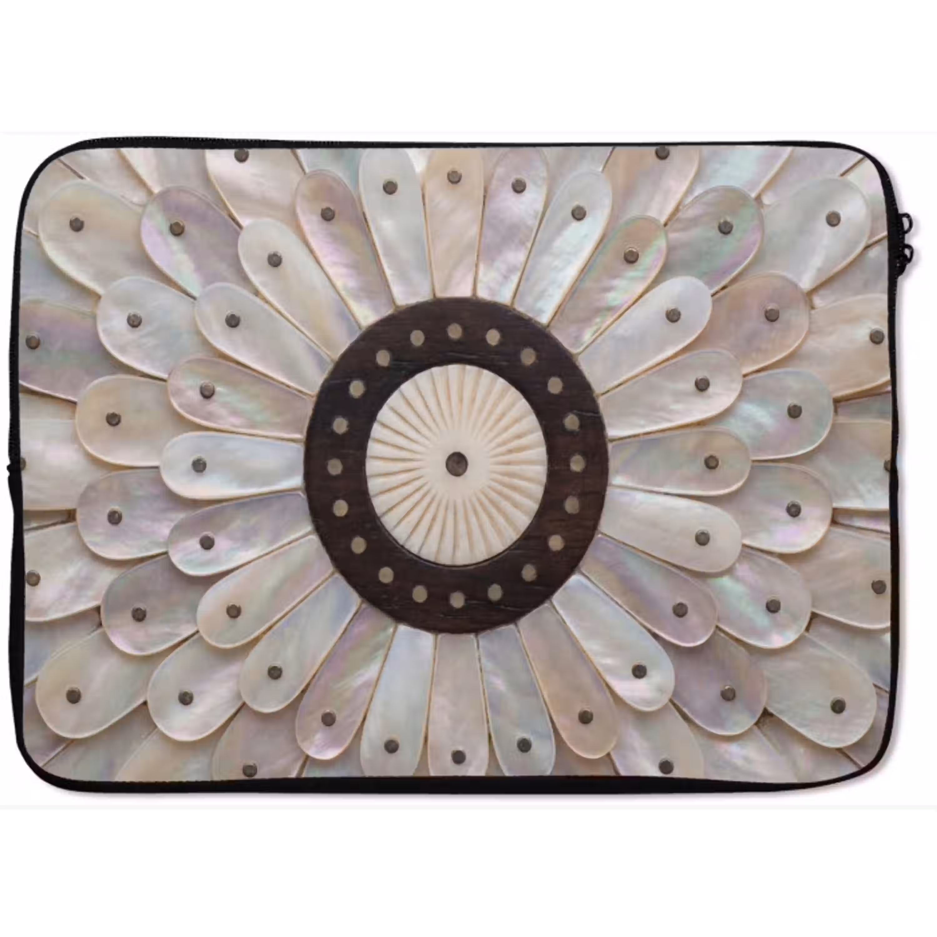 Parelmoer - Patroon - Decoratie - Ambacht - Wit laptophoes neopreen klein -zkaufland3dotto