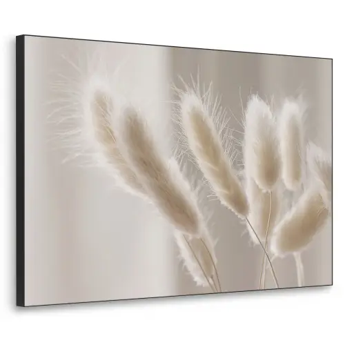 Pampasgras - Pluim - Wit Textielframe zwart klein -3d