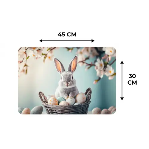 Konijn - Eieren - Mand Placemat vinyl groot -specs