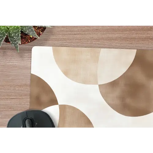 Snijdende cirkels - Overlappende vlakken muismat rubber klein -closeup