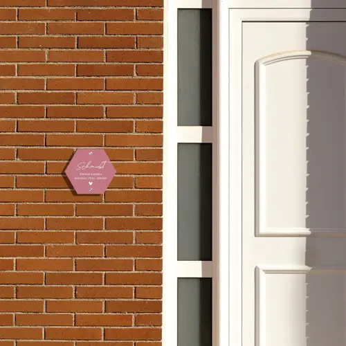 Oudroze - Sierlijk Naambord Hexagon klein -sfeer3-hexagon-XS