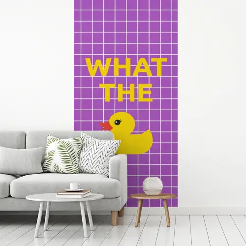 Tekst - Eend - Paars fotobehang vinyl groot -woonkamer