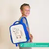 Bohemian paard in beige tinten Kinderrugzak - Blauw middel -sfeer3_NL