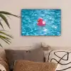 Badeend - Dobberend - Roze canvas 2cm klein -sfeer1