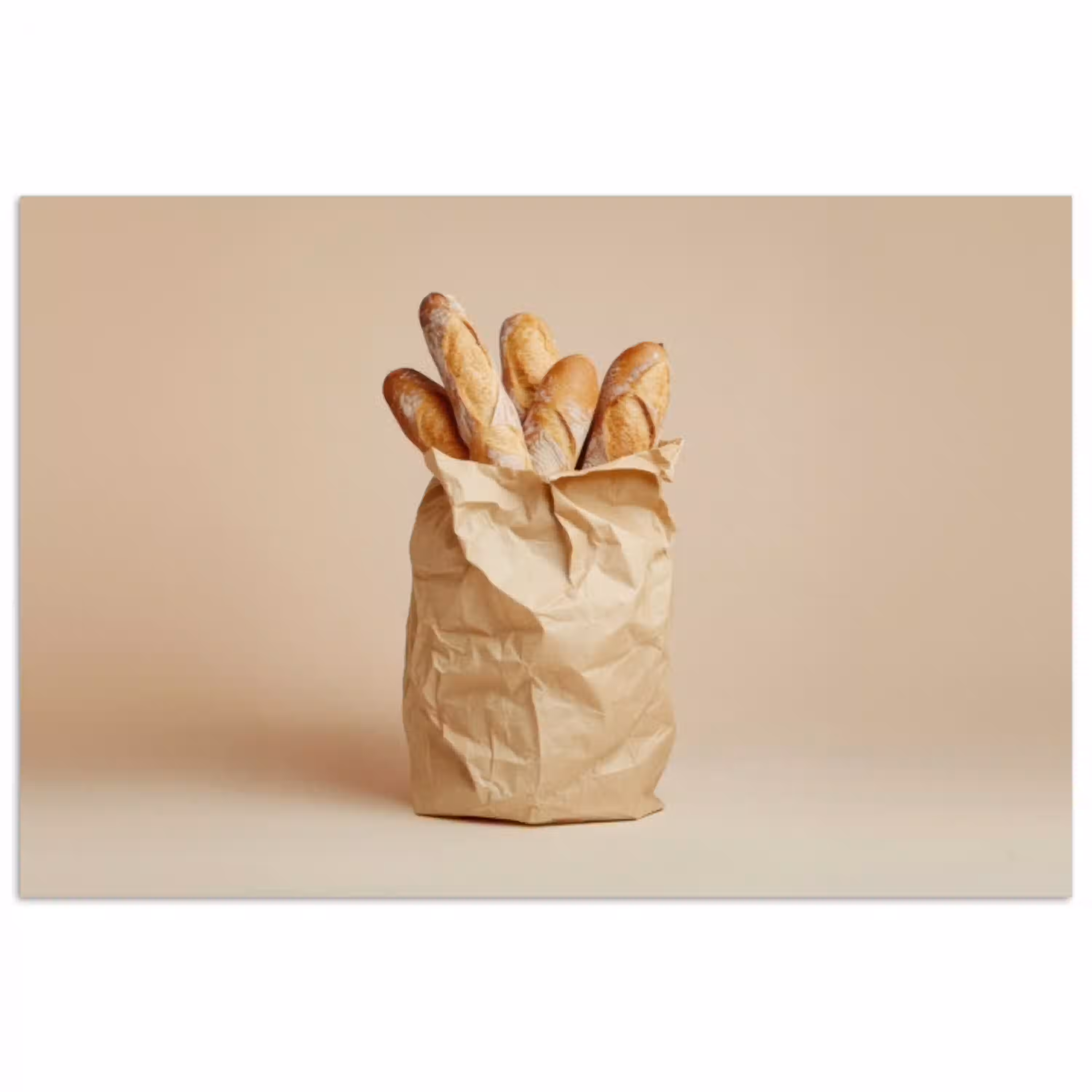 Baguette - Brood - Stokbrood - Beige poster papier klein -3d