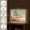 Nachtlandschap - Kamelen - Sterren - zandduinden Light Box met batterij (Wandlamp) middel -USP_websiteoverzichtNL