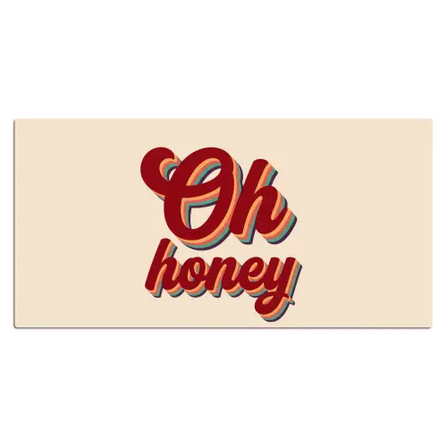 Oh honey - Rood - Schaduw Muismat XXL klein -3d_leeg