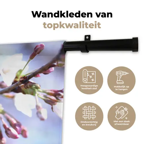 Bloemen - Sakura - Tak - Bloesem takken Wandkleed katoen klein -sfeer2