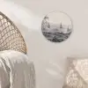 Mistig - Berglandschap - Illustratie Akoestische PET Vilt - Rond klein -sfeer4