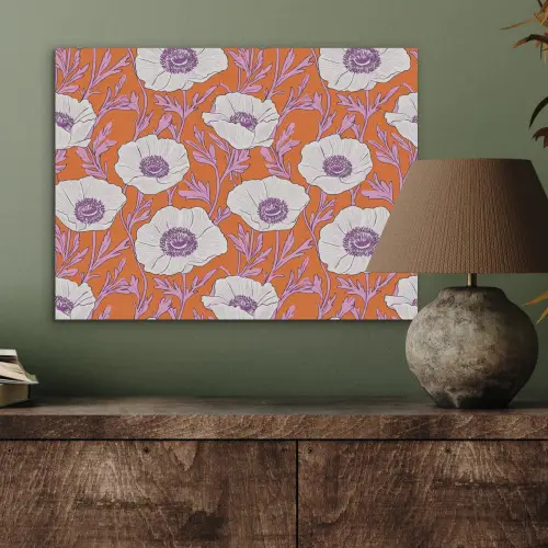 Bloemen - Grafisch - Oranje PET vilt klein 837 -sfeer2