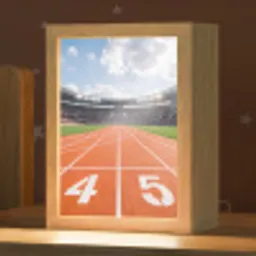 Sintelbaan - Stadion - Sport -Oranje Light Box met kabel (Kinderlampje) klein -zzz_3d_website