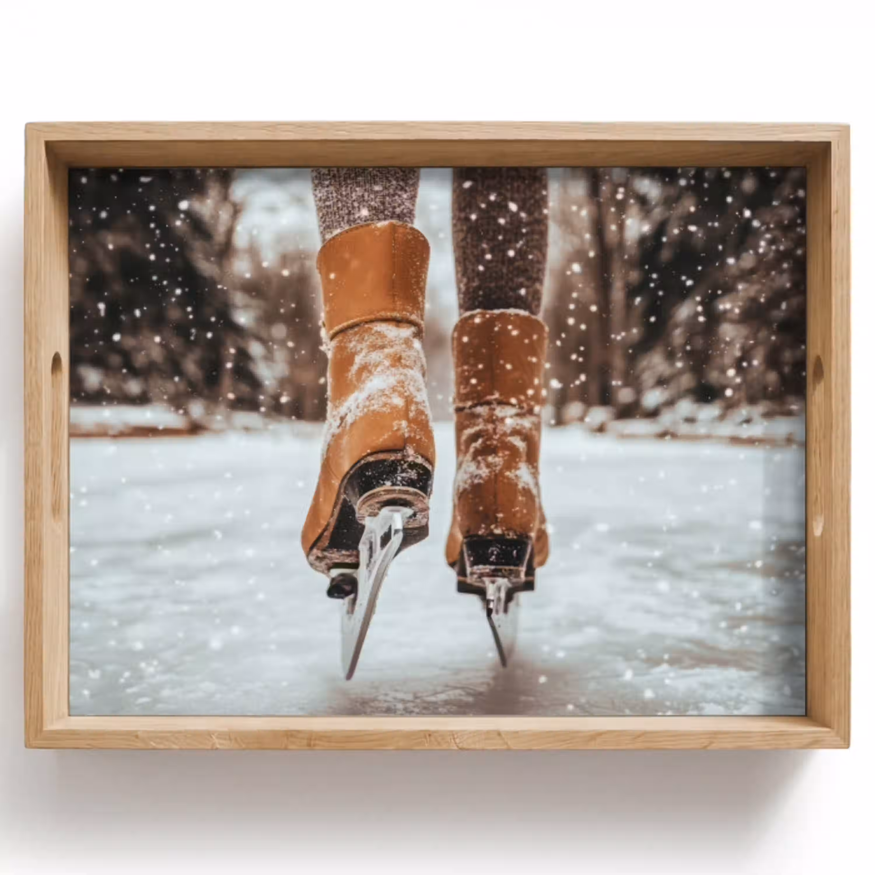 Schaatsen - IJs - Winter - Sneeuw Dienblad Rechthoek middel -z3d_shopping