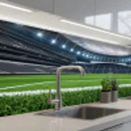 Voetbal - Stadion - Sport - Groen keuken achterwand 2 middel -3d_schuin
