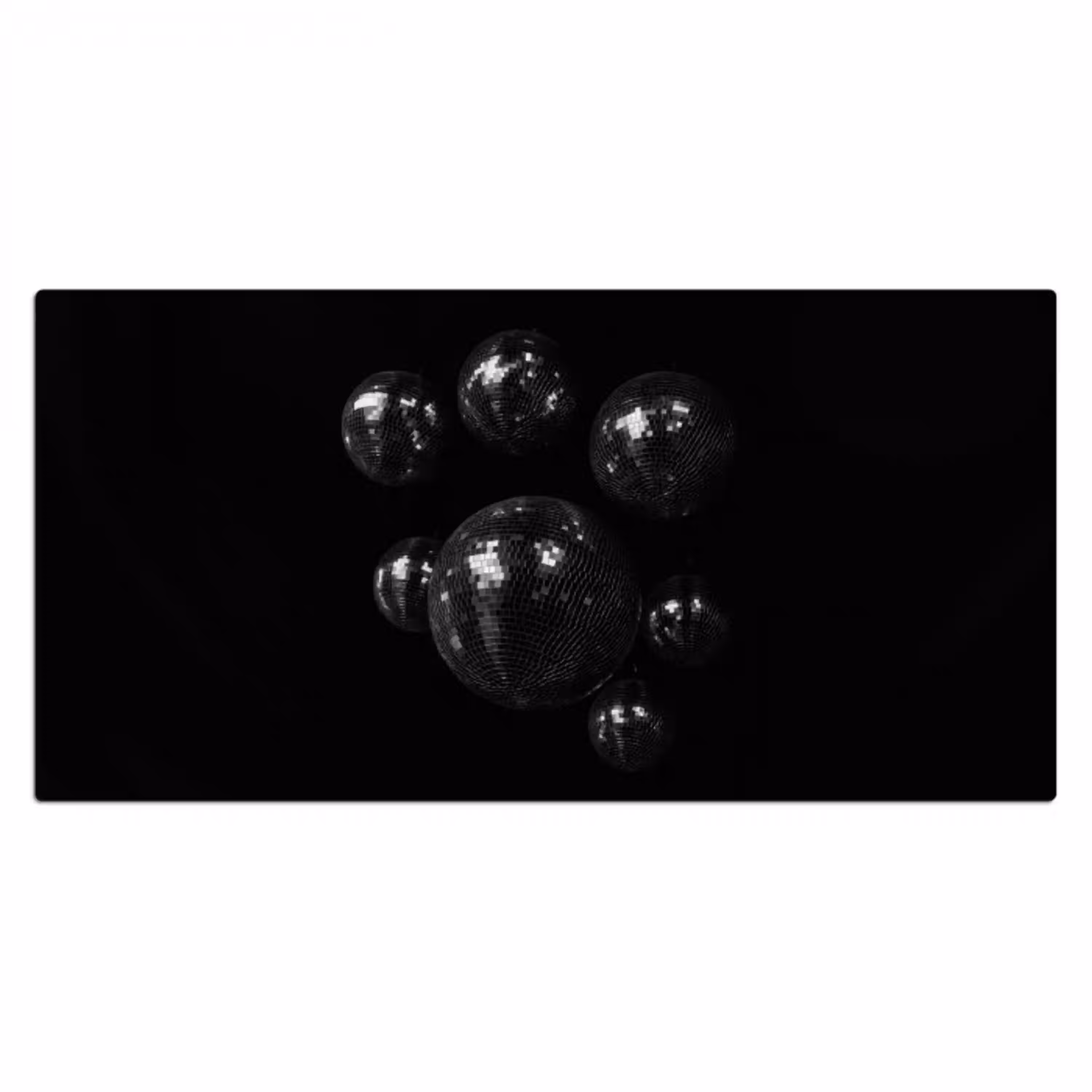 Discoballen - Minimalistisch - Zwart Muismat XXL klein -3d_leeg