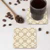 Bloemen - Patroon - Beige onderzetter kurk middel 366 -sfeer2