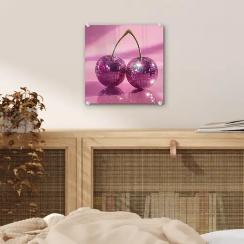 Glitter - Discobol - Roze - Kersen plexiglas 5mm klein -sfeer4