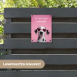 Hartjes - Hond - Valentijn - Roze tuinposter los doek klein -sfeer3