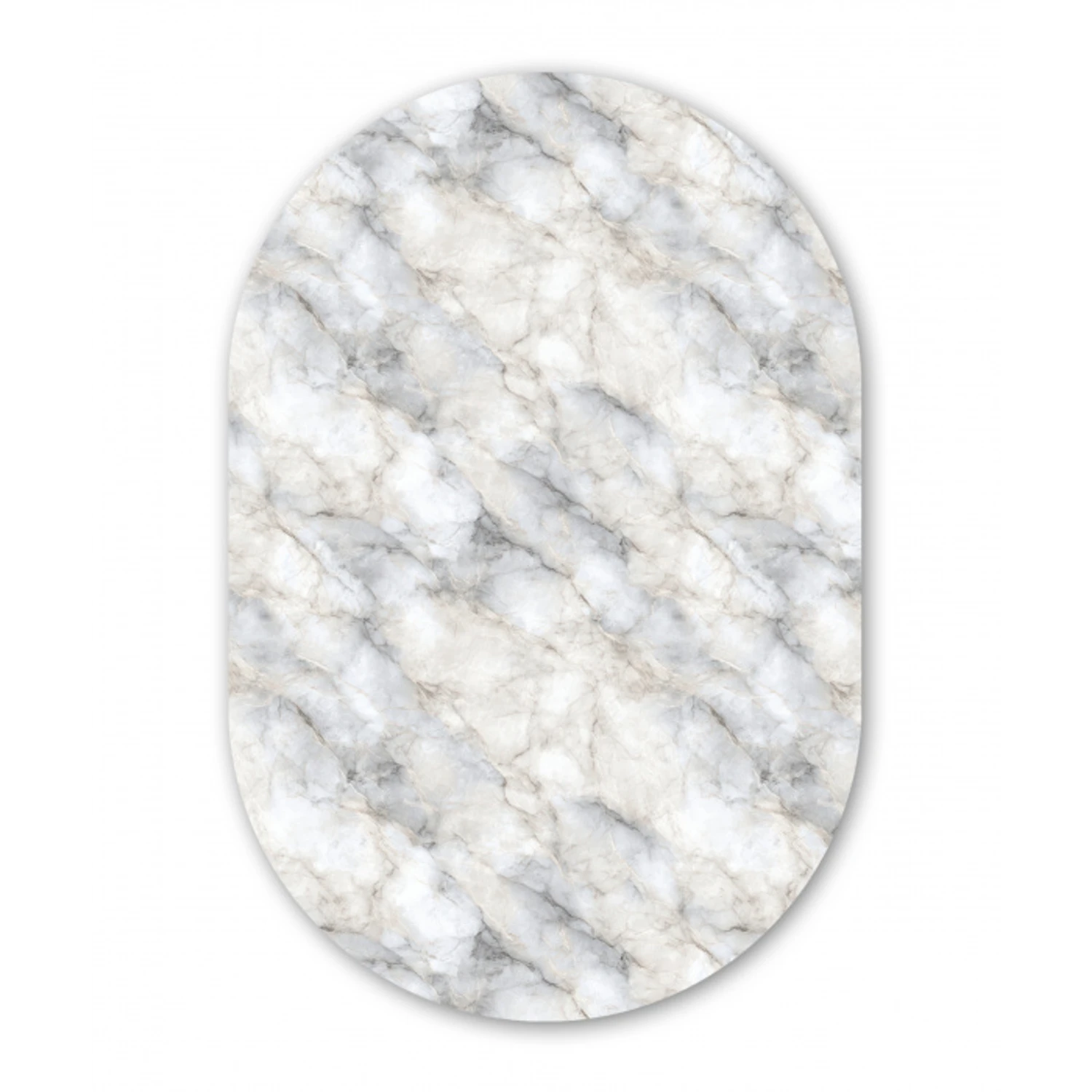 Grijs - Marmer - Gedetailleerd Wandcirkel Ovaal Aluminium middel 839 -3d