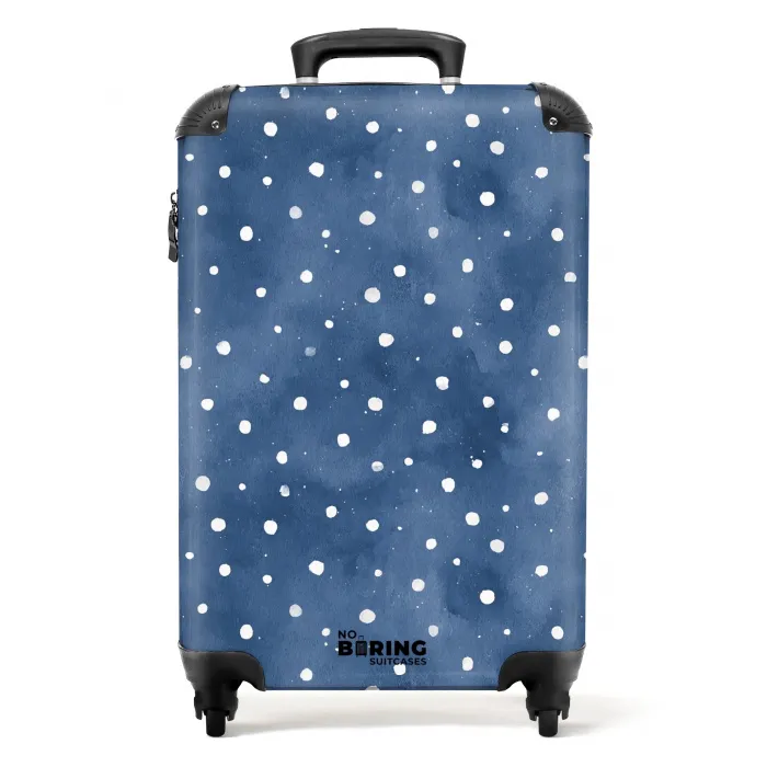 Stippen patroon blauw NBS - Handbagage koffer - Kinderen Unisex middel -productfoto_recht