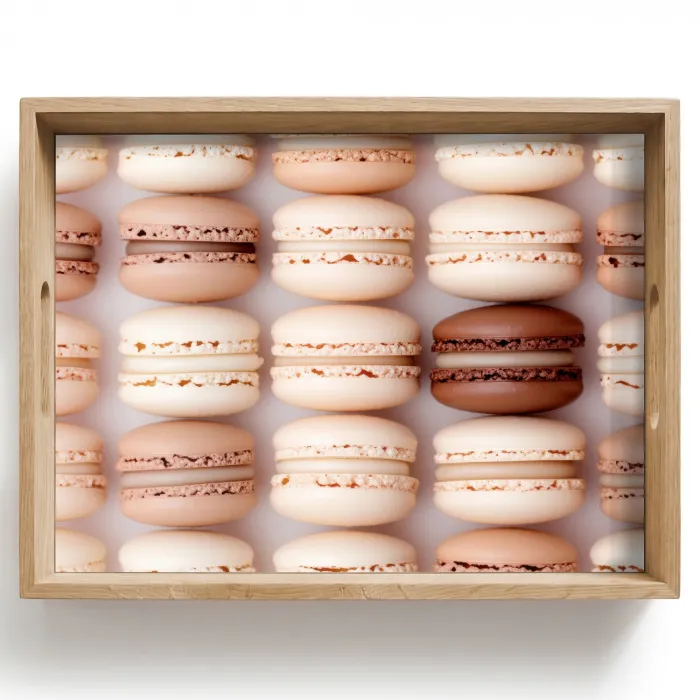 Macarons - Beige - Bruin Dienblad Rechthoek middel -z3d_shopping