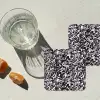Spat - Stippen - Zwart - Wit onderzetter kurk middel 366 -sfeer4