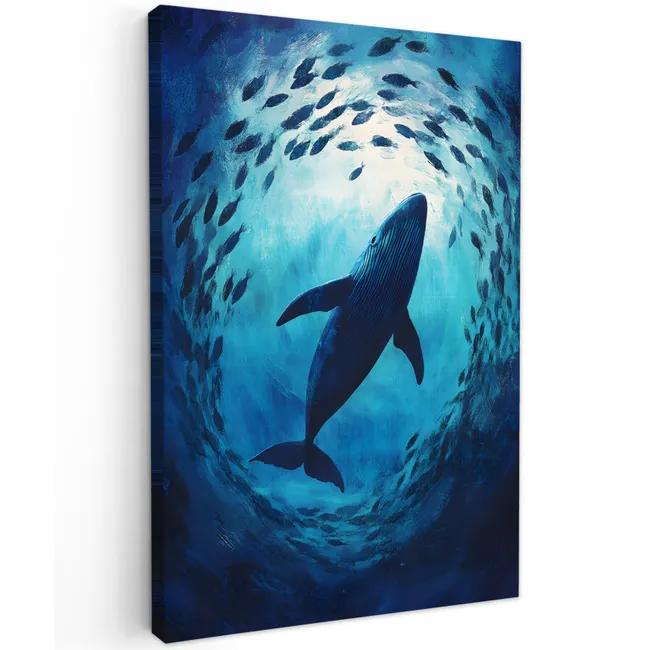Walvis - Vissen - Donkerblauw canvas 2cm klein -z3d