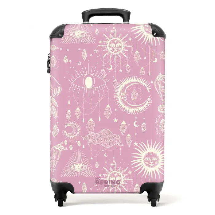 Boho - Roze hemelpatroon NBS - Handbagage koffer - Unisex middel -productfoto_recht