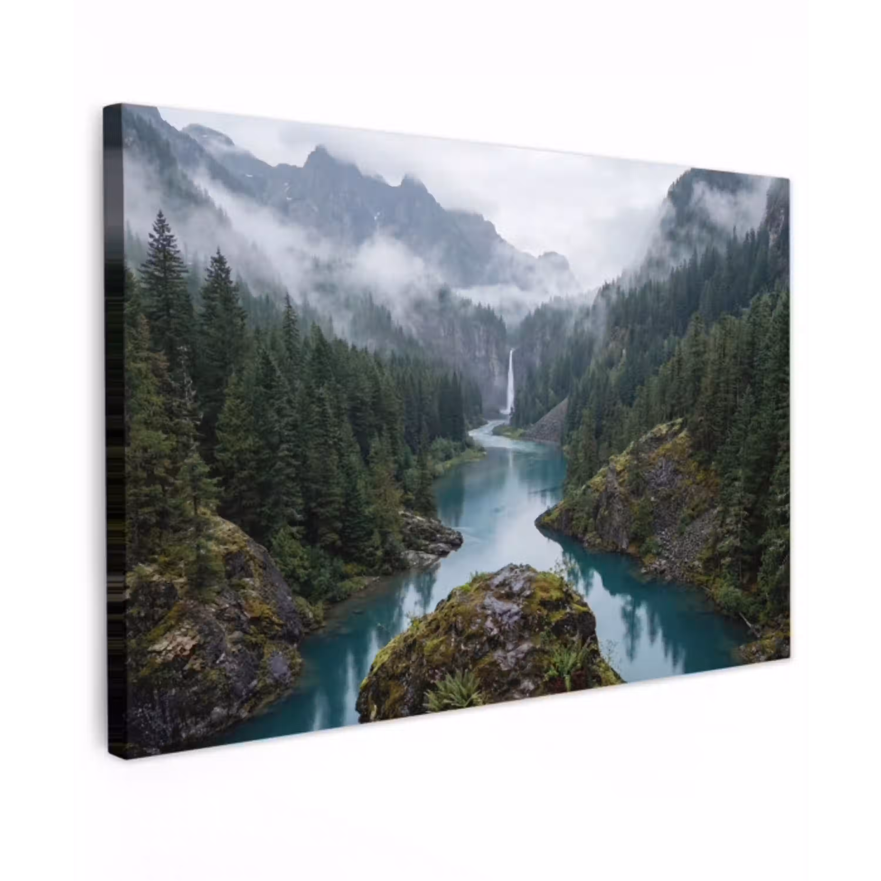 Waterval - Bomen - Bergen canvas 2cm klein -z3d