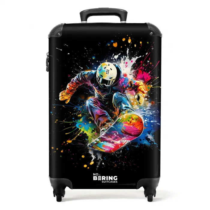 Snowboarder met graffiti NBS - Handbagage koffer - Kinderen Unisex middel -productfoto_recht