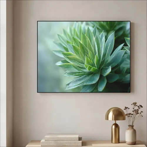 Blad - Plant - Groen - Textuur Textielframe zwart klein -sfeer2